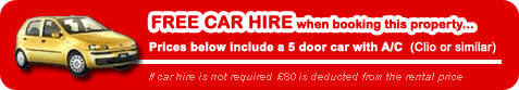 Free Car Hire in Mallorca when renting this property